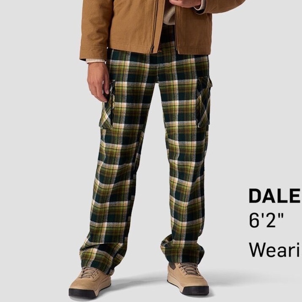 Stoic Plaid Utility Cotton Flannel Pants Green Large NWT Outdoor Hiking Gorpcore
